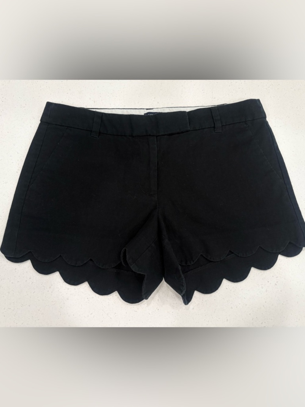Set of 4 J. Crew Linen Scallop Hem Shorts Coral, Green, Black, White Size 10 - Picture 8 of 15